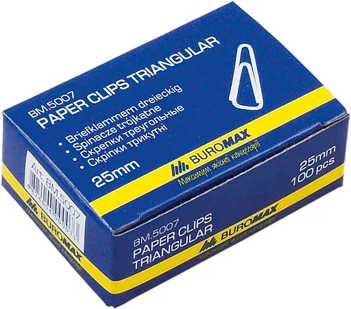 Скріпки нікельовані BM.5007, 25 мм, 100 шт., 10 упаковок