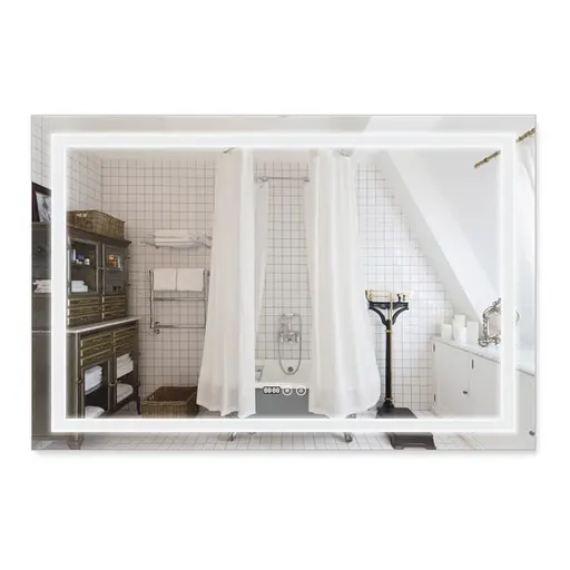 Дзеркало Qtap Mideya 1200x800 (DC-F613) з LED-підсвічуванням та антизапотіванням QT2078F613W, Білий - фото 1