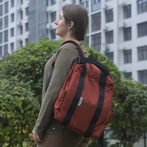 Рюкзак-антикрадій OOLOO Кенгуру mini 40x30x12 см, теракотовий 2249 - фото 7