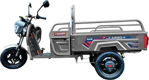 Грузовой электроскутер-самосвал трехколесный CROSSER Cargo 12" (800W 60V, 32Ah) Серый