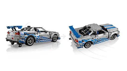 Конструктор LEGO Technic Двойной форсаж Автомобиль Nissan Skyline GT-R (R34) 1410 деталей (42210) - фото 9