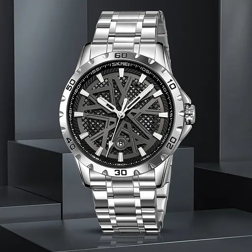 Наручний годинник чоловічий 9337SIBK Silver-Black Skmei acs0030895 - фото 4