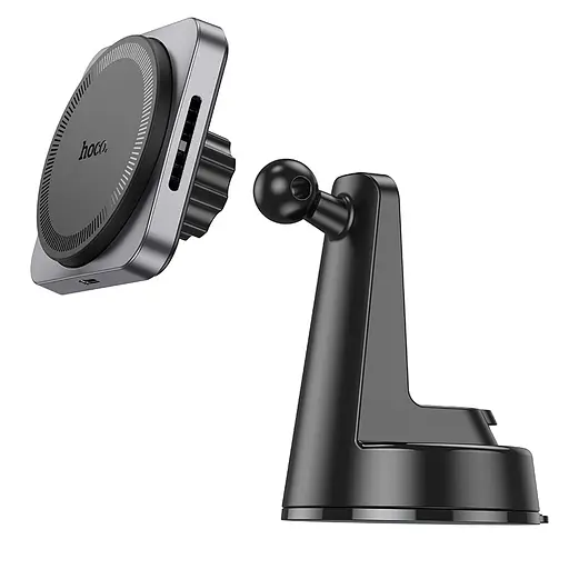 Автодержатель с БЗП Hoco HW16 Speed (центральная консоль) Black / Metal gray - фото 4