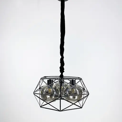 Люстра на 3 плафони янтар або графіт Line.F Колір плафона Янтарний - фото 3