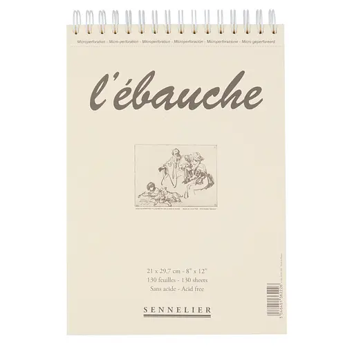 Блокнот на спирали для эскизов и очерков Ebauche Sennelier, 130 листов, 90 г/м, 21x29,7 см