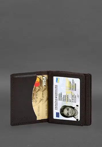 Кожаная обложка для водительского удостоверения, ID и пластиковых карт 2.1 коричневая - фото 7