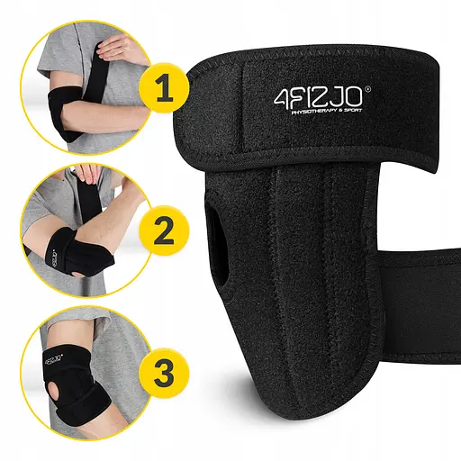 Фіксатор (бандаж) для ліктьового суглоба 4FIZJO MED 1 шт універсальний Black (P-5905973407380) - фото 11