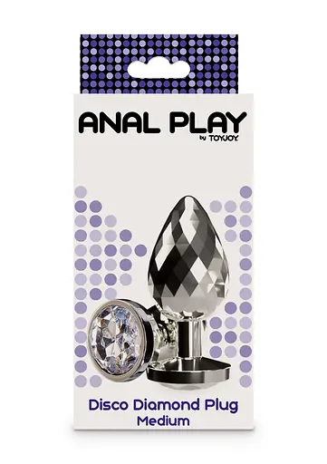 Анальна пробка Anal Play Disco Diamond Plug Medium 8.2 см (сріблястий) - фото 4