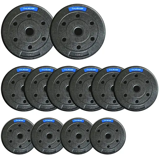 Набор битумных дисков Thunder 2х10 кг, 6х5 кг, 4х2.5 кг (SET-B-09-60KG) - фото 1