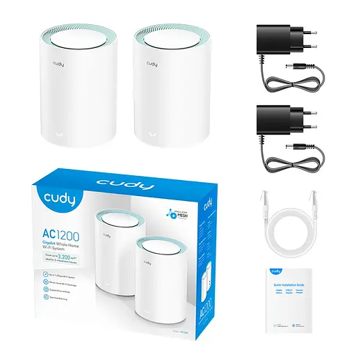 Маршрутизатор WiFi Mesh-система WiFi 5 Cudy M1300 (2-Pack) 2 штуки дводіапазонні гігабітні AC1200 (73-00523) - фото 4