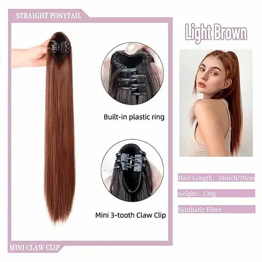 Шиньон накладной хвост на заколке Didaka прямые волосы 50 см "Шатенка" K0973-2 - фото 7