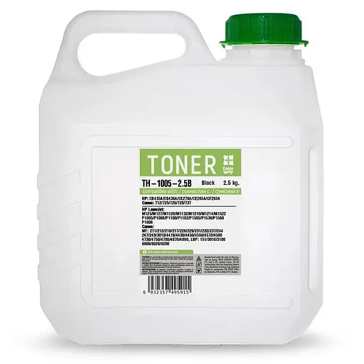 Тонер HP LJ P1005/1505/M1120/M1522, Canon LBP-3010/3100/3250, 2.5 кг, ColorWay (TH-1005-2.5B)