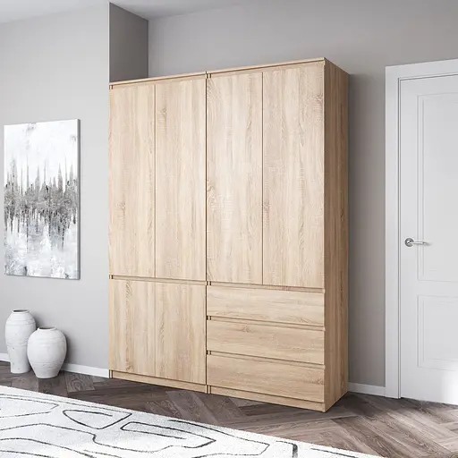 Шкаф для одежды Vays, со штангой и полками, комплект из 2 шкафов R10+R16 Дуб Сонома