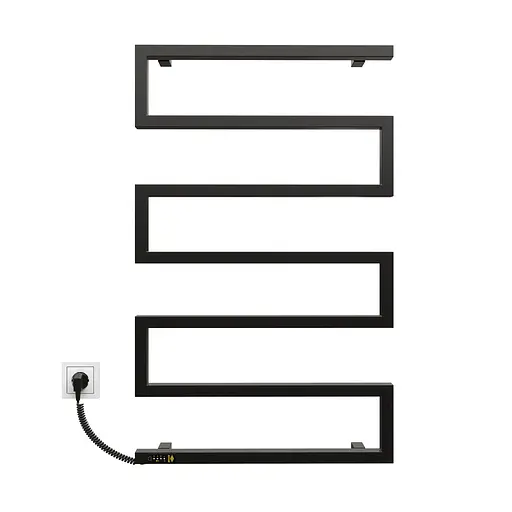 Електрична рушникосушарка Kosser Зета 900x550 EL тайм. чорний ЗЗ03EL, Чорний матовий, Ліве - фото 2