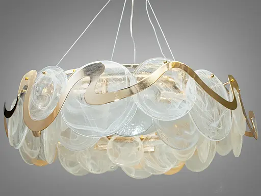 Колоритна люстра підвіс з круглими скляними елементами на 10 ламп, діам. - фото 2