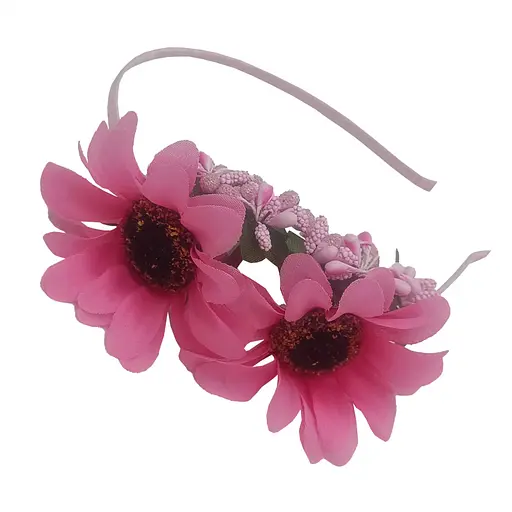 Обруч для волос "Гербера" La-beauty 0206-328-3 розовая - фото 1