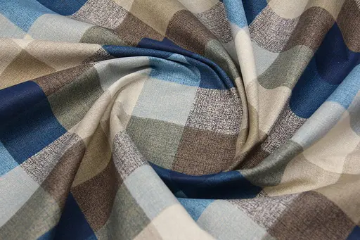 Тканина з тефлоновим просоченням Шахматка синя (від 1 м) - фото 2