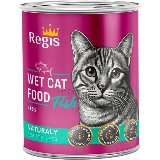 Влажный корм для котов Regis, с рыбой, 415 г