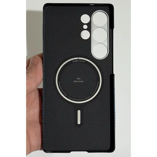 Оригинальный противоударный чехол Samsung Galaxy S25 Ultra Pitaka Tactile Woven Edge Case MagSafe (S938) Moonrise KS2502U - фото 5