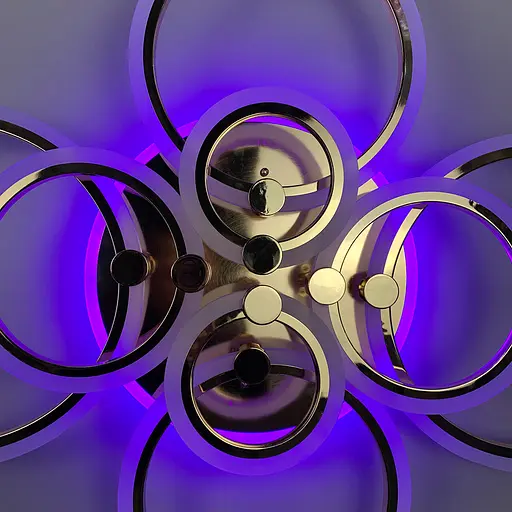 Светодиодная люстра Senta на 8 колец в золотом корпусе Line.F A 2374/8 RGB GD - фото 6