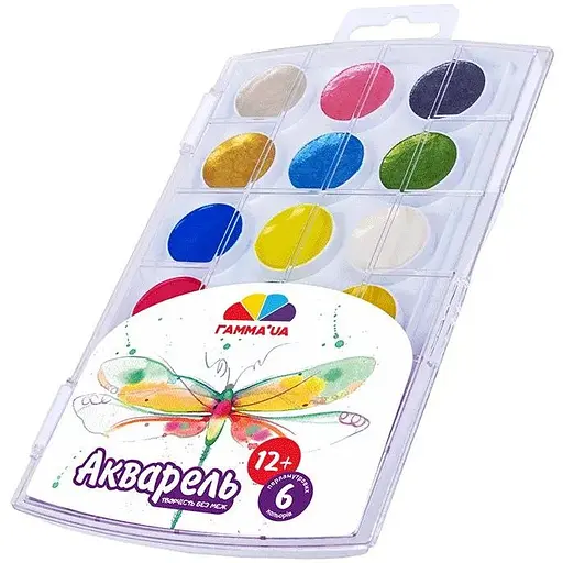 Набор медовой акварели Гамма Творчество 12+6 цветов без кисточки