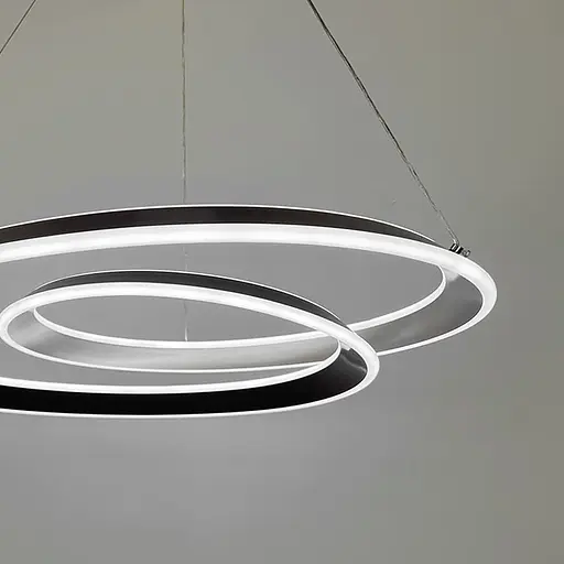 Підвісна кільцева люстра в сатиновому перекрученому корпусі Ø 80 см | Line F | Арт. MJ340-800 Champagne GD - фото 5