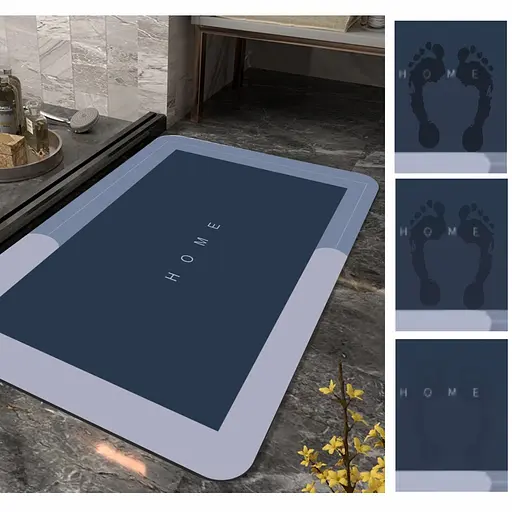 Диатомитовый коврик Aquarius Home для ванной Суперпоглощающий 50х80 см Графит - фото 4