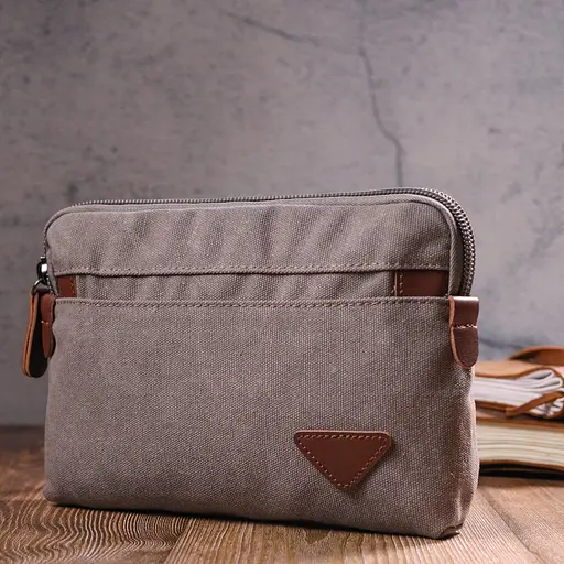 Чоловічий місткий барсек з текстилю 24х16х3 см Vintage 24х16х3 см sum0021446 - фото 7