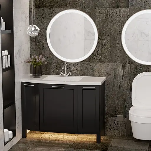 Раковина глянцева врізна Amidicon Santo 110 1100x450 з литого каменю SANTO_110_HL, Білий - фото 9