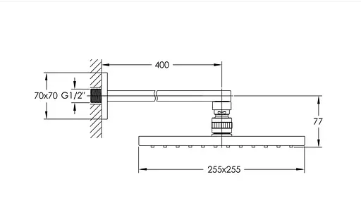Душова система прихованого монтажу Imprese Smart click верхній душ 255x255 мм хром ZMK1024010302, Хром - фото 8