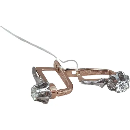 Золоті сережки Геліос з діамантами. 1В41206136/11