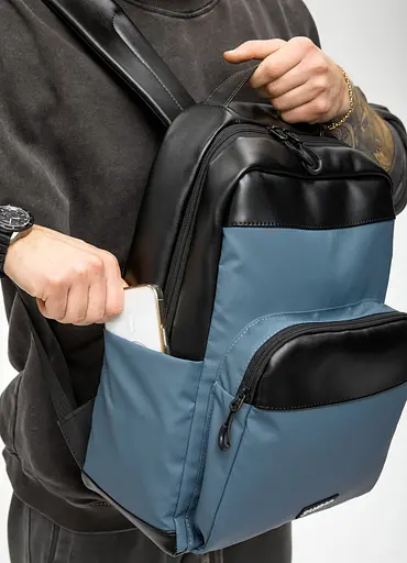 Чоловічий рюкзак Sambag Zard MOD чорно-синій 40 х 28 х 14 см (25438115m) - фото 4