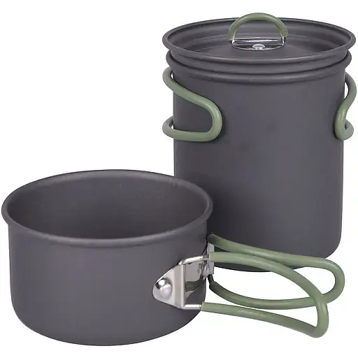 Набор посуды Bo-Camp Explorer Hard Anodized Anthracite/Green 2 предмета (2200240) - фото 1