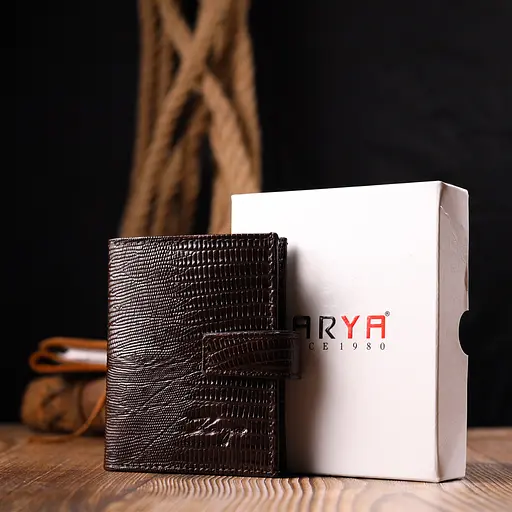 Мужской кожаный кошелек KARYA 9х10.5х2 см acs0023916 - фото 10