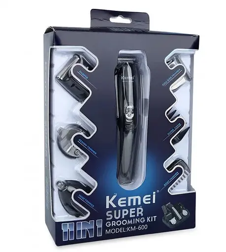 Машинка для стрижки Бритва Тример Kemei KM-600 11 в 1 Стайлер з підставкою - фото 7