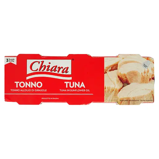 Тунец Сhiara в подсолнечном масле 240 г (3 шт. х 80 г)