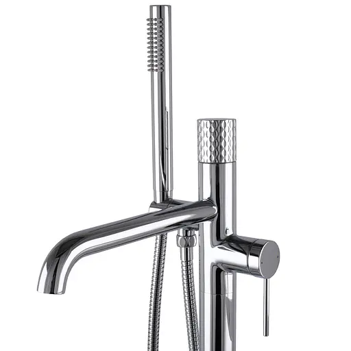 Змішувач для ванни TOPAZ LOFT TLF 32113R-H39-C підлоговий хромований для ретро хай-тек стилю з картриджем D35 - фото 7