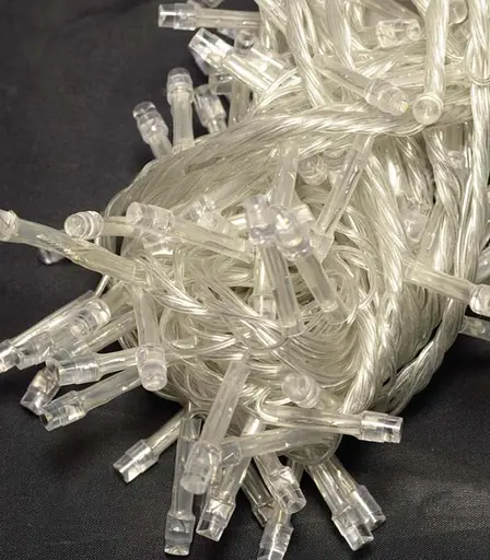 Новорічна гірлянда на прозорому дроті 100 лампочок 6 м Біле світло - фото 2