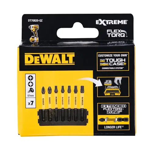 Касета з бітами DeWalt FlexTorq L=57 мм біти Рh2, Рz2, T20 - 2 шт., T25 - 2 шт., T30 (DT70820) - фото 2