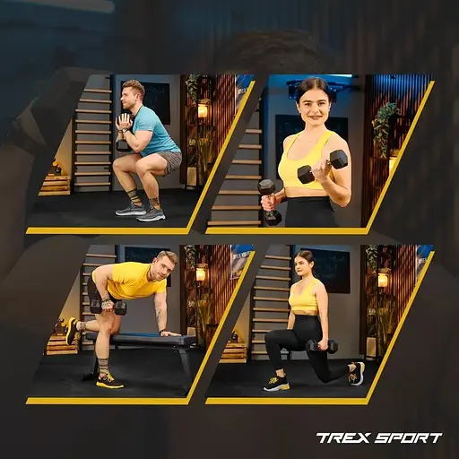 Гантеля шестигранная Trex Sport прорезиненная TX-100RD 10кг - фото 6