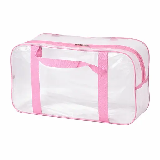 Матовая сумка в роддом размер М 40 х 25 х 20 см (розовая) - фото 1