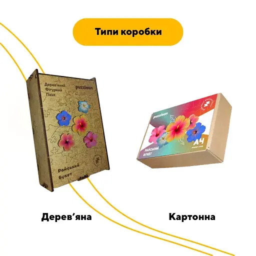 Деревяний фігурний пазл композиція Райський Букет, А3, Картонна коробка 200 елементів - фото 4