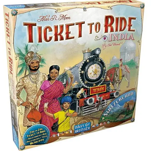 Настольная игра Days of Wonder Билет на поезд - Коллекция карт №2: Индия и Швейцария (Ticket to Ride - Map Collection 2: India & Switzerland) (англ.) (DOW720114) - фото 1