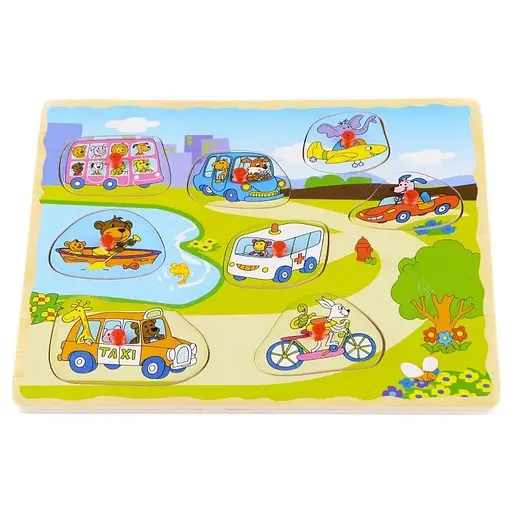 Игрушка для развития деревянный вкладыш Транспорт IE144