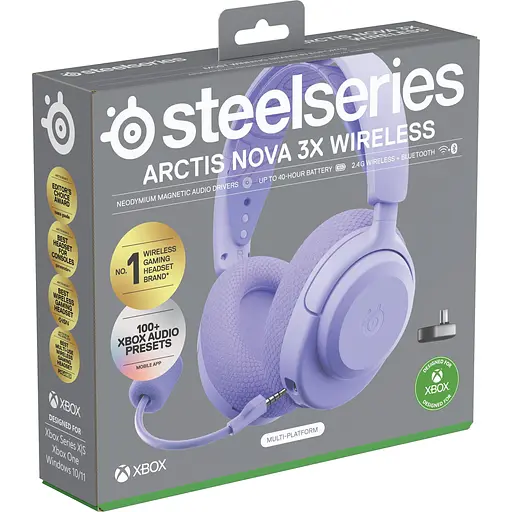 Навушники ігрові SteelSeries Arctis Nova 3X Wireless for Xbox Lavender (61693) [143300] - фото 6