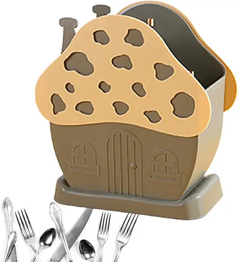 Подставка для сушки и хранения столовых приборов в виде домика, Yu Xin Голубой 87645 - фото 9