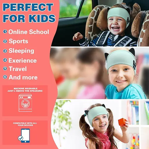 Дитячі Bluetooth-навушники Joythink з пов'язкою на голову, маска для сну, бездротові з вбудованим динаміком - фото 6