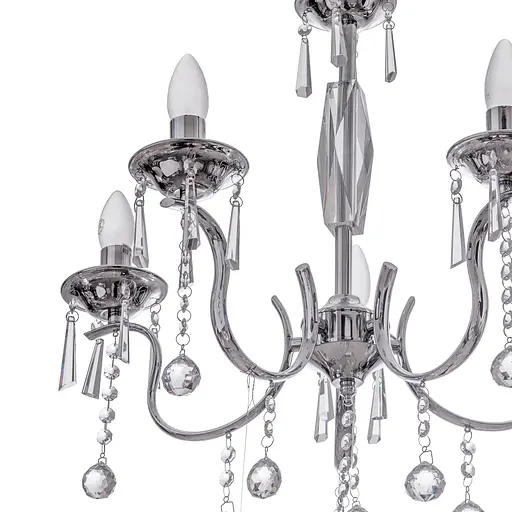 Люстра свеча Brille подвесная хрустальная E14 60W CH (BR-01313S/5) - фото 2