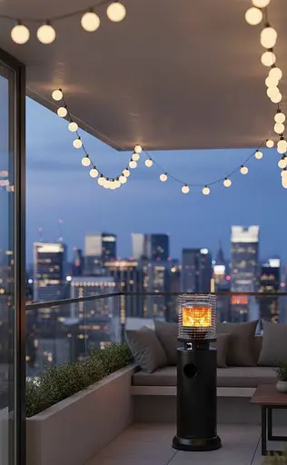 Уличный газовый обогреватель Gordon 13 кВт с эффектом пламени - фото 8