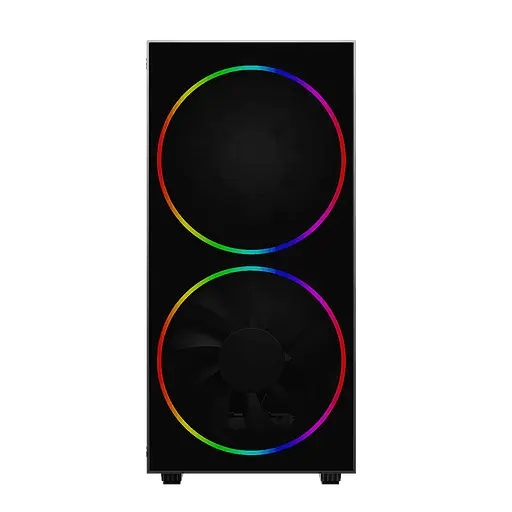 Корпус GameMax Black Hole, без БП, Midi Tower, ATX/Micro ATX/Mini ITX, USB 3.0, USB 2.0, 2x200 мм LED, 421x210x460 мм, 0.5 мм, 5.9кг - фото 3